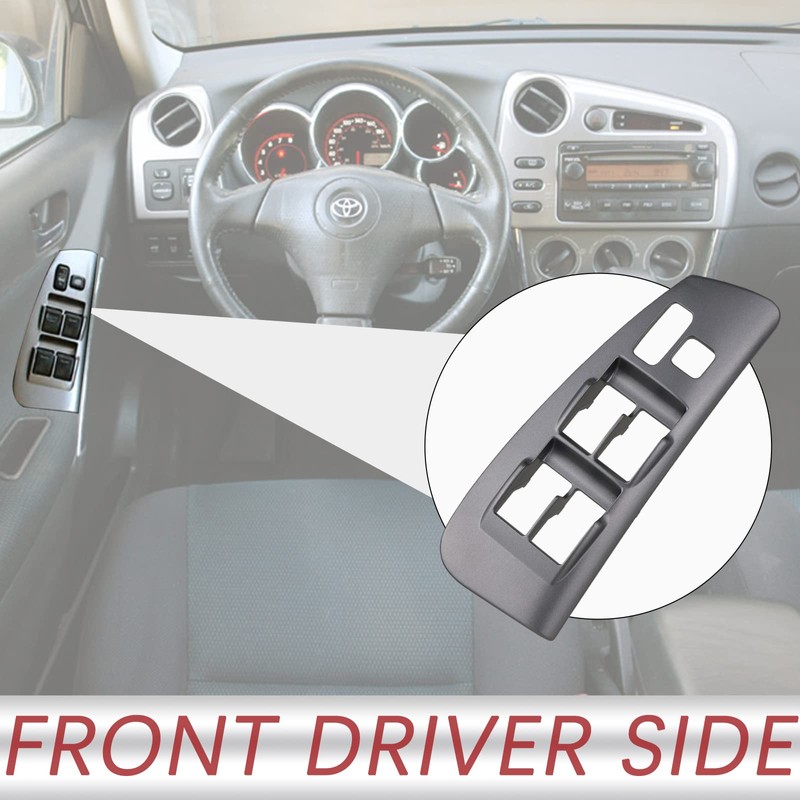 TQPONLY Door Window Switch Bezel Front Driver Side Compatible with