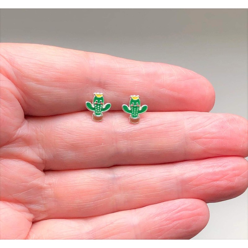Cactus Earrings 925 Sterling Silver