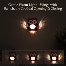3D Owl Night Light for Kids - Motion Sensor LED Night Lamp with Magnetic Mount, 3 Modes (Steady/Motion-Activated/Fade), Rechargeable Type-C, Child-Safe Nursery Light for Bedroom, Hallway