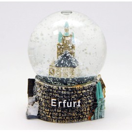 Souvenir Schneekugel Erfurt Dom 65mm - Andenken Deutschland - Schüttelkugel Mitbringsel Reise | Luftblase | 30028x