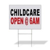 Fastasticdeals Weatherproof Yard Sign Childcare Open 6 Am Black Red