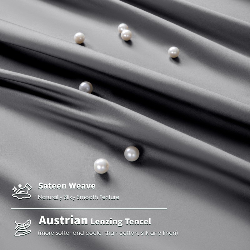 Shilucheng Tencel Sheets 4 Piece, 100% Eucalyptus Lyocell Sheets Set,
