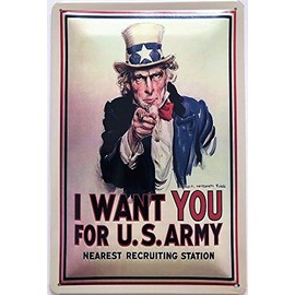 Deko 7 Tin Sign 30 x 20 cm I Want You for U.S.Amry Vintage