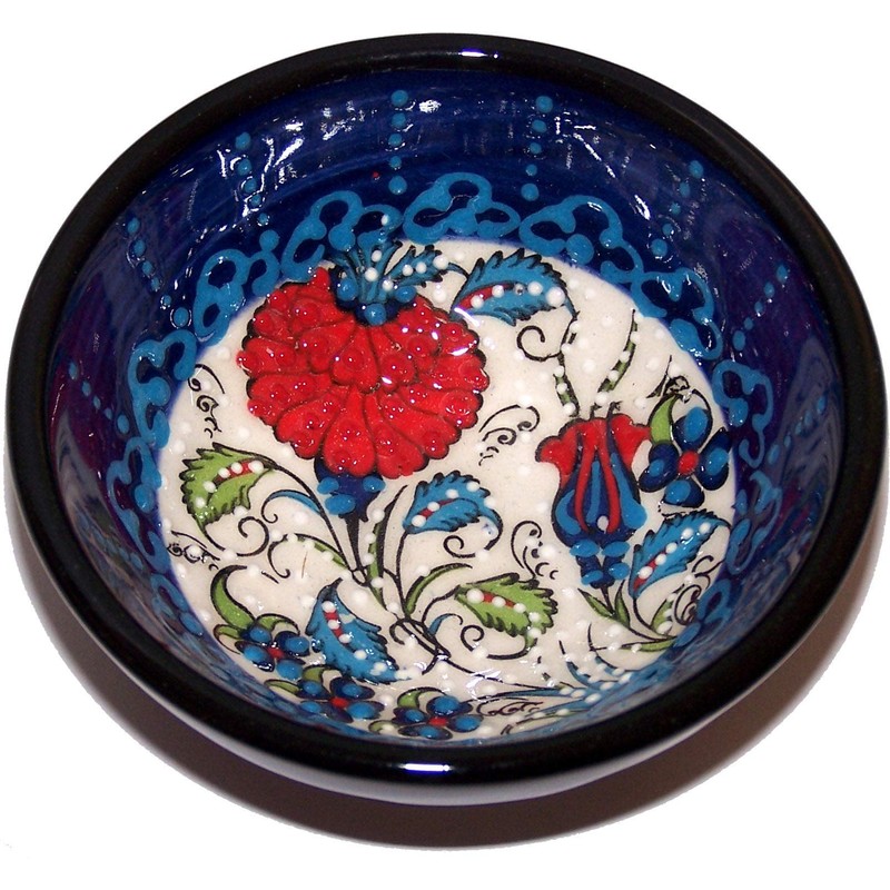 Holy Land Market Turkish Ceramic Bowl - Blue Motif -