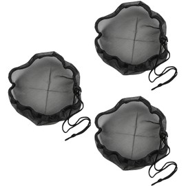 Cubierta de malla para lluvia, con pantalla de escombros con cordón, red de recogida de agua de 30 cm, para protector de macetas de jardín y protectores de cesta de verduras, paquete de 3 unidades