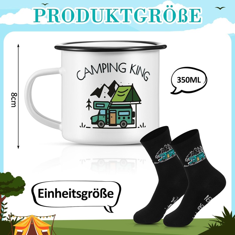 Perthlin 2 Pieces Camping Gift Men 1 Camping King Enamel