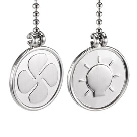 sourcing map Pull Chain Silver Tone Coin Pendant 12 inch Lighting Ceiling Fan Decorative Pack of 2