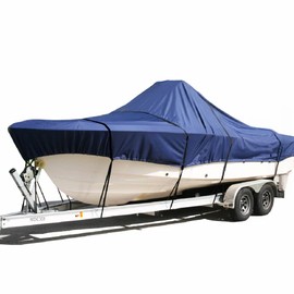 SavvyCraft Waterproof Center Console Boat Cover, Heavy Duty Boat Cover for Center Console Boat Fishing Boat, Fits Length 17'6" Beam up to 88" Navy Color