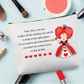 CMNIM Alice Through The Looking-Glass Inspired Queen of Red Hearts Makeup Bag Redqueen Merchandise Gift for Alice Movie Fans (Queen of Red Hearts MB)