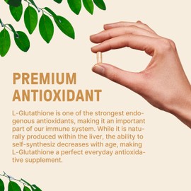 L-Glutathione, 300 mg per daily dose, 100 capsules, high dosage, pure and reduced, tripeptide: Glutamic acid, cysteine and glycine, vegan, without magnesium stearate, German quality.