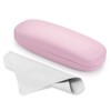 Marvolia Hard Shell X-Large Eyeglasses Case - Pink PU Leather