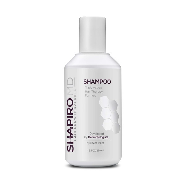 Hair Loss Shampoo | DHT Fighting Vegan Formula for Thinning Hair Developed by Dermatologists | Experience Healthier, Fuller and Thicker Looking Hair - Shapiro MD | 1-Month Supply