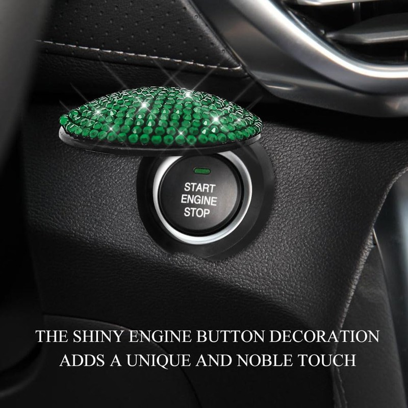Rebvugr Bling Car Push to Start Button Cover, Switch Button
