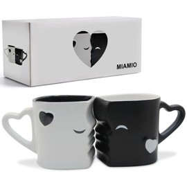 Miamio Coffee Cups Set of 2 (300 ml), Ceramic (Black)