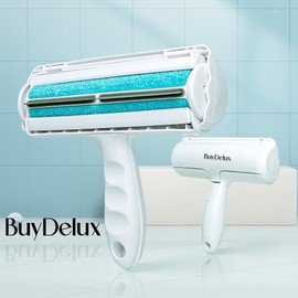 BuyDelux Pet Hair Remover – Extra Sticky Reusable Lint Roller for Dog & Cat Hair – Fur Removal Tool for Furniture, Couch, Carpet, Clothes & Bedding – Pet Supplies & Home Essentials (Blue)