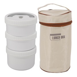 Thermal Lunch Box Set Large Capacity 316 Stainless Steel Leakproof Thermal Insulation Adult Bento Box for Travel Office 3 Boxes with Box Bag