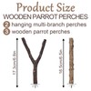 Bird Wood Perch Set, Wooden Parrot Stand Bird Cage Perch