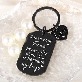 Couple Keychain Gifts for Him and Her, Wife Christmas Gift Ideas, Stocking Stuffers for Women Men, Smutty Gifts Anniversary Romantic Gift White Elephant Gifts for Adult Valentine's Day Birthday Gifts