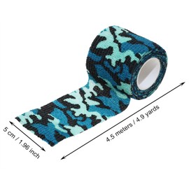 ONLYKXY 3 Roll Camouflage Self Adhesive Bandage Tape 2inch-5yards Stretch Athletic Wrap Tape Elastic Cohesive Non Woven Bandage Wrap for Sports Injury Ankle Knee Wrist Sprains (Seaway)