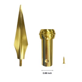 JRED Spear Flag Pole Topper, Gold Square Copper Spear, National Flag Head Replacement Flagpole Topper, Flagpole Spear Tips Pole Topper for 1-inch Diameter Flagpoles