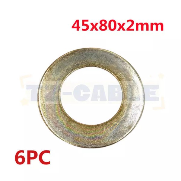 Unbranded 6pc 45x80x2mm Bucket Pin Shim Iron Excavator Skid Steer