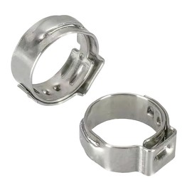 Pack of 50 7.5-9.0mm Single Ear Hose Clamps, MISPIRE 304 Stainless Steel Crimp Hose Clamps for Securing Pipe Hose, Automotive, Home Appliance