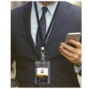 Teskyer Badge Holder with Side Zip Pocket Multiple Card Slots