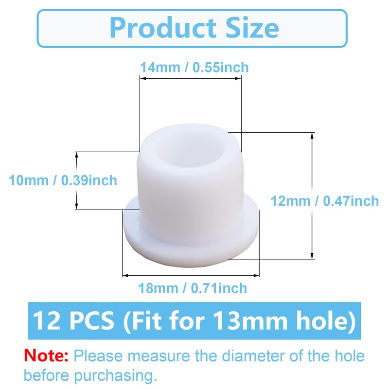 12 PCS Bathtub Jet Covers Silicone Hole Plug White Tube