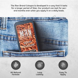 The Man Brand Sandalwood Solid Cologne, Men's Sandalwood Perfume Balm in Vintage Slide Tin, (0.75 Ounce)