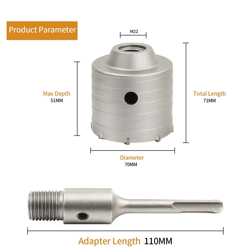 Meccion Carbide Hole Saw Drill Bit, Tungsten Tips Hollow Hole