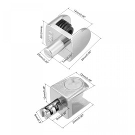 uxcell Glass Shelf Brackets, Zinc Alloy Clamp Clip for 5-8mm Thickness, Total 20pcs