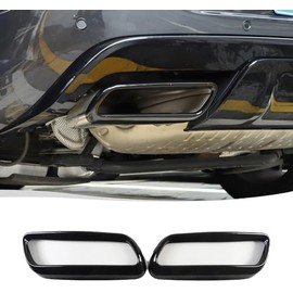 DIYUCAR Stainless Steel Car Exhaust Pipe Outlet Cover Fit for LR Range Rover Sport L461 2023 2024 Outdoor Accessories (Style A-Black)