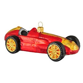 Pinnacle Peak Trading Company Red Race Car Polish Glass Christmas Tree Ornament Dragster Racing Made Poland