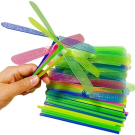 LCPQMZGH 60 Pieces Hand Helicopter Spinner Hand Rub Plastic Propeller Outdoor Flying Plastic Dragonfly Toy Random Color Toy Helicopter