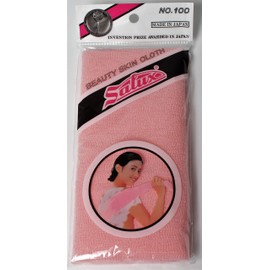 SALUX Nylon Japanese Beauty Skin Bath Wash Cloth/Towel Peach 1 Count