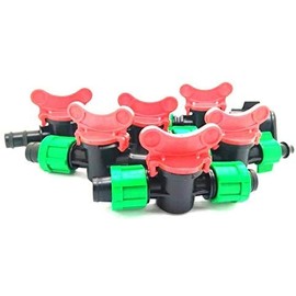 (50-Pack) Drip Irrigation Tubing 1/2" Universal Shut Off Valve - Perma Connector Barbed Locking Fitting - Fits All Brands 16-17mm Drip Tape & Tubing (50, Shut Off Valve)