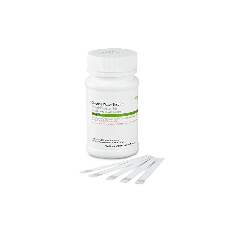 SimplexHealth Chloride Check Water Test Strips (50 Strips) Test Levels: