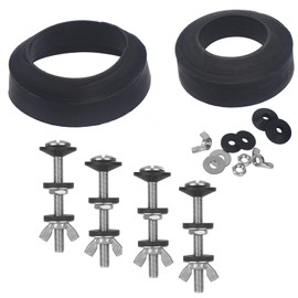 Universal Toilet Tank to Bowl Gasket & Tank to Bowl Bolts, with 2 Kind Gasket and 4 Pcs 3.15‘’Stainless Steel Heavy Duty Rustproof Bolt, Fit Most 2-Inch and 3-Inch Flush Valve Opening