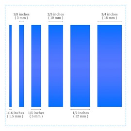 PETDCHEB 6 Rolls Fine Line Tape Painters Tape 1/16, 1/8, 1/5, 2/5, 1/2, 3/4 Inch x 55 Yard Fineline Masking Tape Painter Tape Adhesive Automotive for DIY Car Auto Paint (Blue)