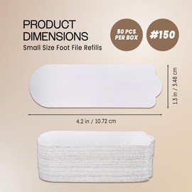 PANA 50 Pieces Small White Pedi File Refill for Stainless Steel Foot File Sanding Foot Rasp - Easy Strip Peel Pedicure Refill Pads - Grit 150