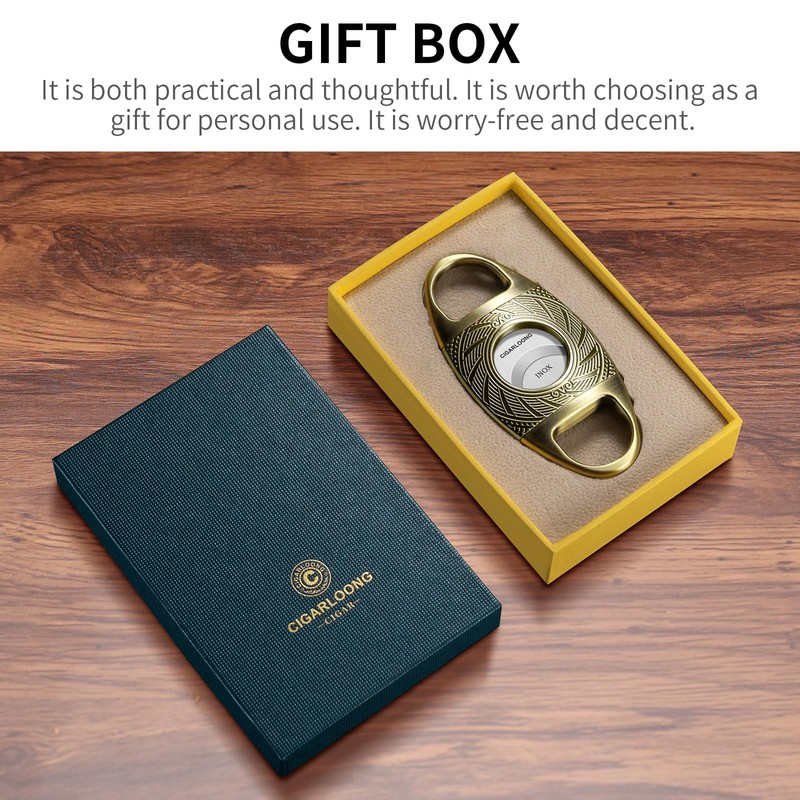 Cigar Cutter Double Sharp Blade Carving Cutter for Straight Cut
