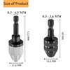 2 Pieces Keyless Drill Chuck - 1/4 Inch Hex Shank