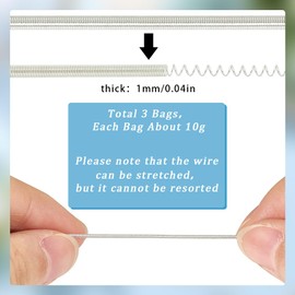 SUNNYCLUE 30G French Wire 1mm French Bullion Wire French Wire Spiral Copper Wires Metal Wire Flexible Coil Wire French Wires for Jewelry Making Embroidery Beading Art Work Garment Decoration