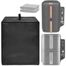2024 New Air Fryer Dust Cover, Heat-Resistant, Waterproof and Dust-Proof 600D Nylon Material, Compatible for Ninja/SL400UKCP/SL400UK 9.5L Capacity, Vertical Dual Drawer Air Fryer