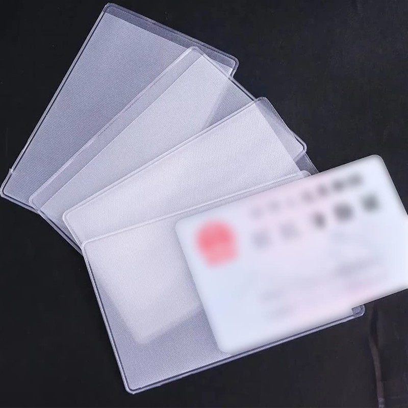 LIUJZZJ 100 Pieces Plastic ID Credit Card Holder Vertical Business