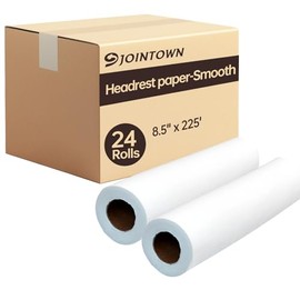 Jointown Headrest Paper Rolls, 8.5" x 225'- 24 Pack - Smooth Econamic Disposable Face Cradle Surface Paper Spool for Medical, Exam and Chiropractic Tables
