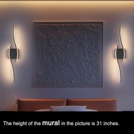 Daunton Modern Battery Operated Wall Sconce Set of 2, Black Dimmable LED Wall Light with Remote Control, 3CCT Adjustable, Timer& Memory Function, Wireless Wall Light for TV Wall Living Room Bedroom