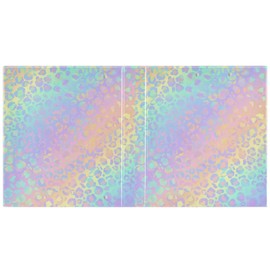 3 Ring Binder, Rainbow Leopard Print Neon File Folder Holds 200 Sheets File Storage for Women Men School Office Supplie