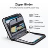 Kinbashi Zipper Binder 3 Ring, Round Ring Binder with 600
