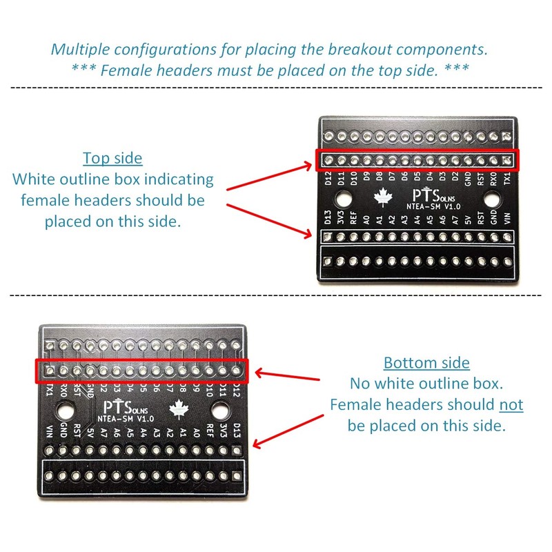 PTSolns Breakout Board BoB Expansion Adapter for Microcontroller (Nano, NTEA-SM)